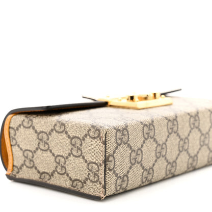 Gucci GG Supreme Monogram New Sakai Calfskin Mini Padlock Top Handle Shoulder Bag Beige Ebony Mystic White Sun Oil 9 of 10