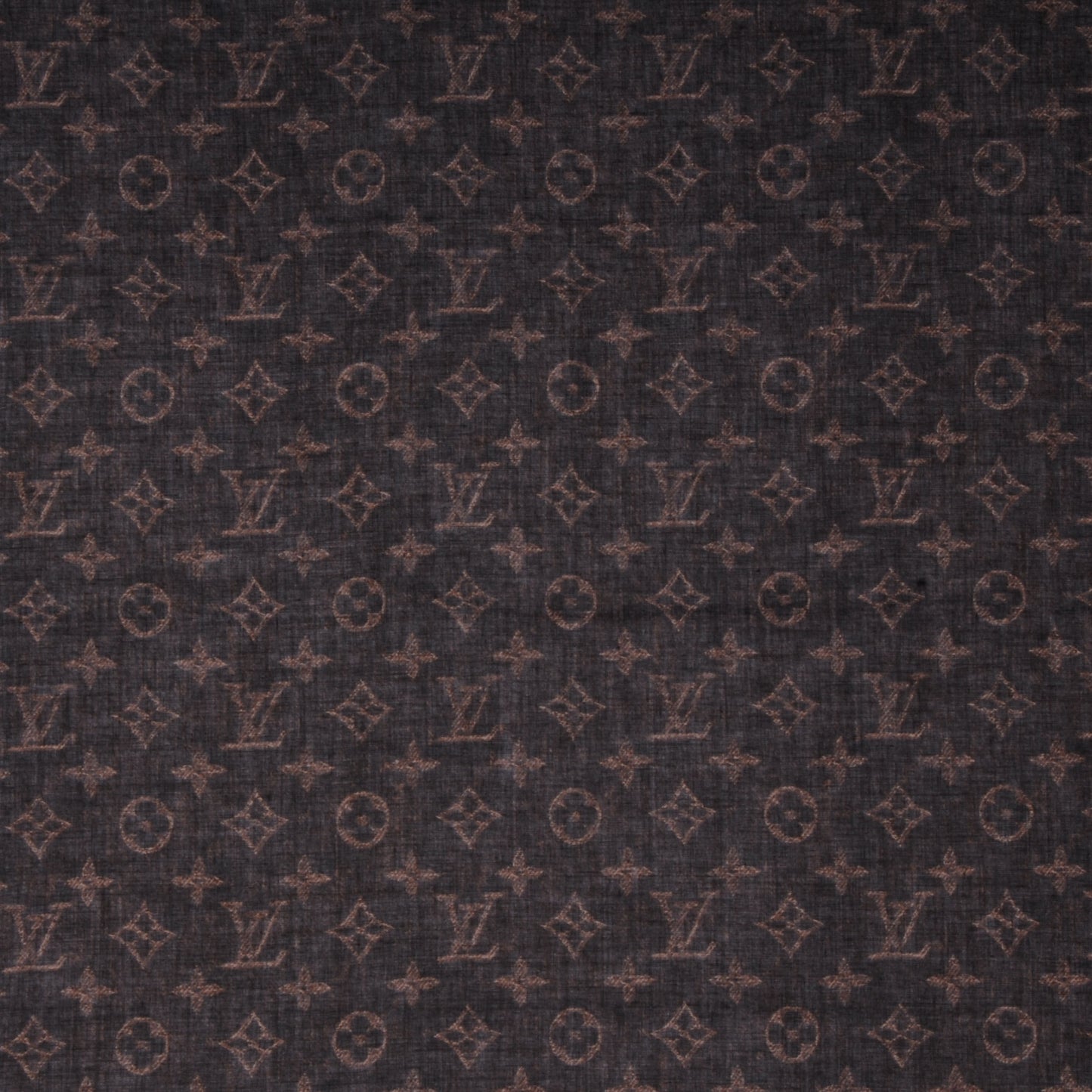 Cotton Denim Scarf Monogram Ebene