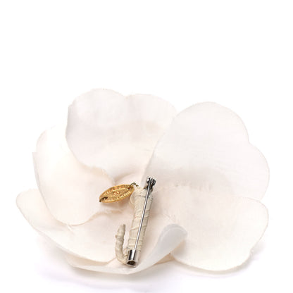 Chanel Fabric Camellia Flower Brooch White 3 of 4