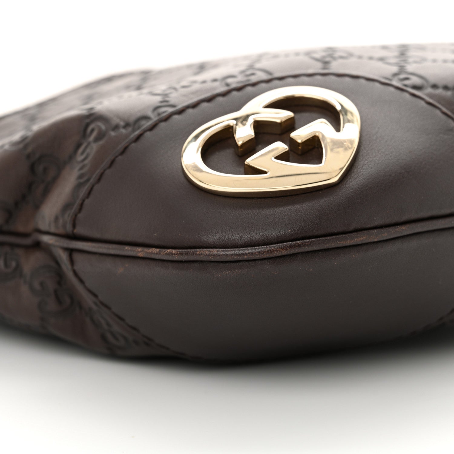 Gucci Guccissima Small Lovely Heart Messenger  Dark Brown 9 of 15