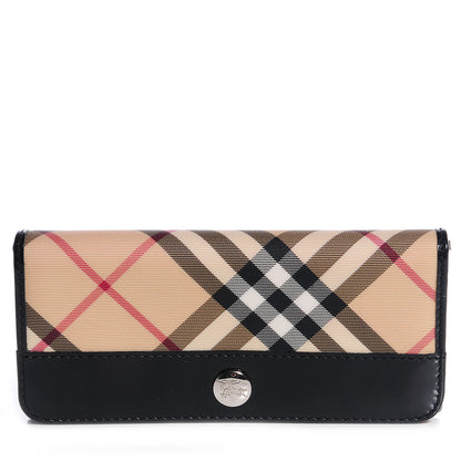 Burberry Patent Supernova Check Long Wallet 1 of 8