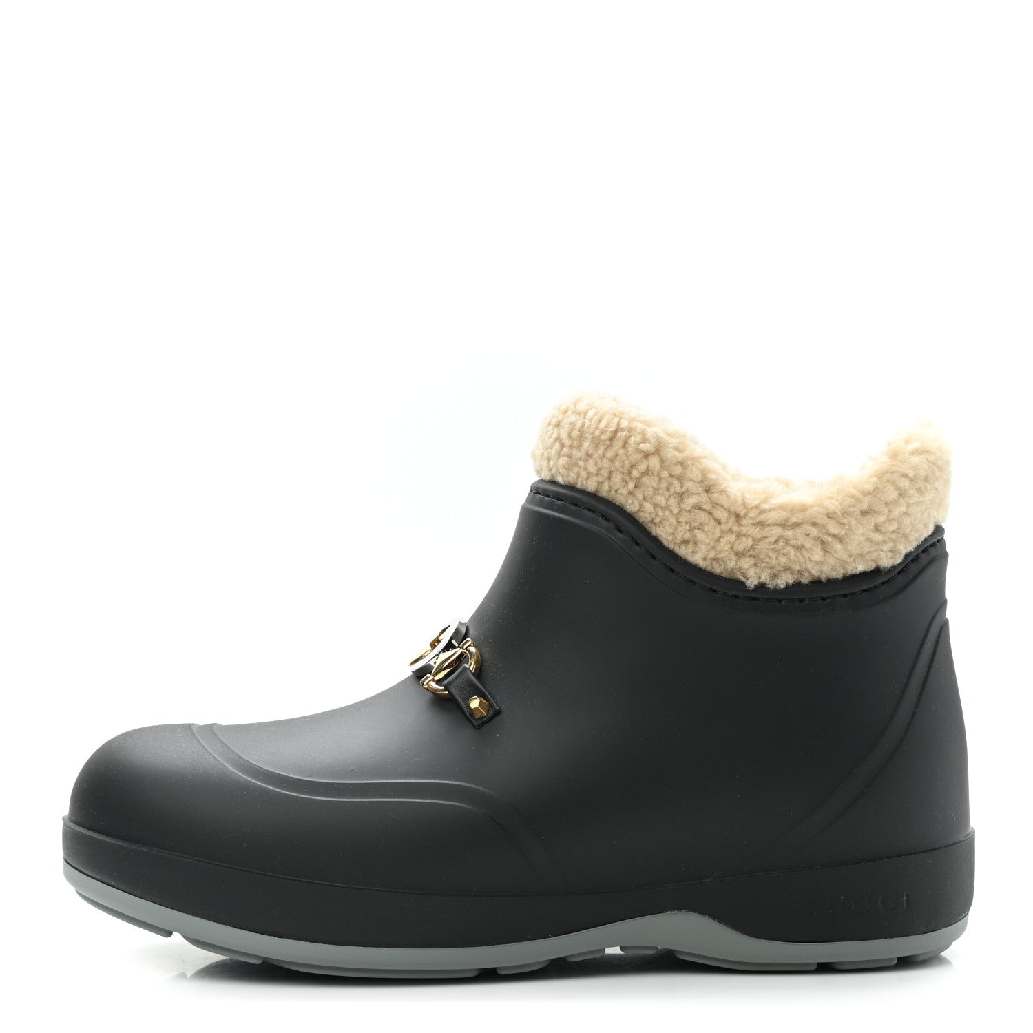 Gucci Rubber Wool Womens Crossy Ankle Boots 38 Black Butterscotch 1 of 9