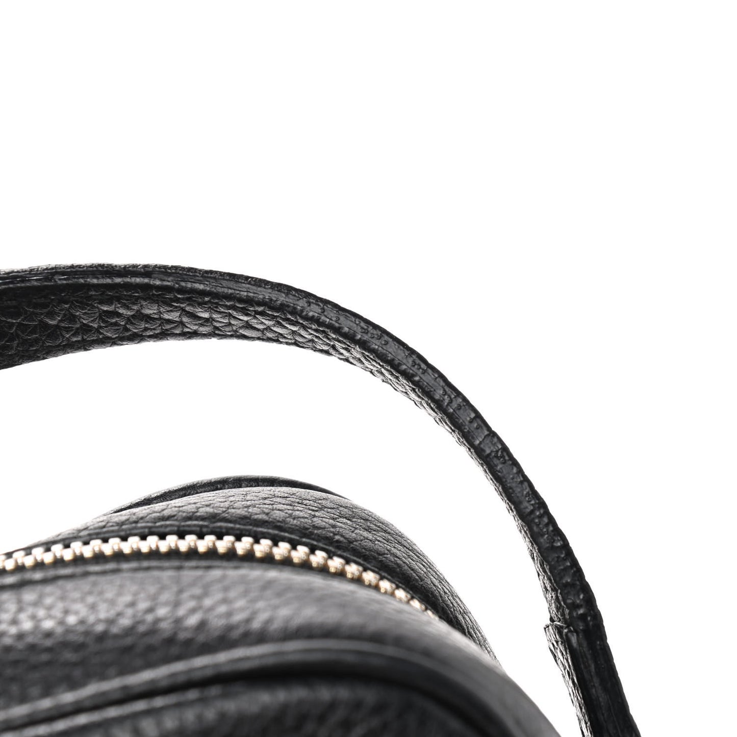 Pebbled Calfskin Small Soho Disco Bag Black
