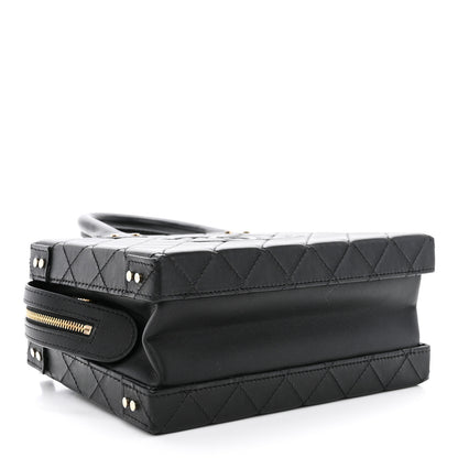 Chanel Calfskin Quilted Studded Square Vanity Case Black 4 of 10