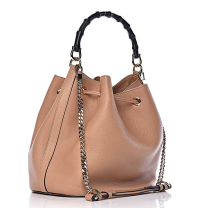 Gucci Pebbled Calfskin Miss Bamboo Bucket Bag Camelia 3 of 12