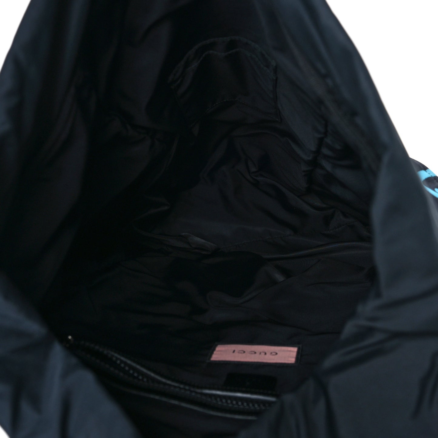 Techno Canvas GucciGhost Double Buckle Backpack Black New Acquamarine