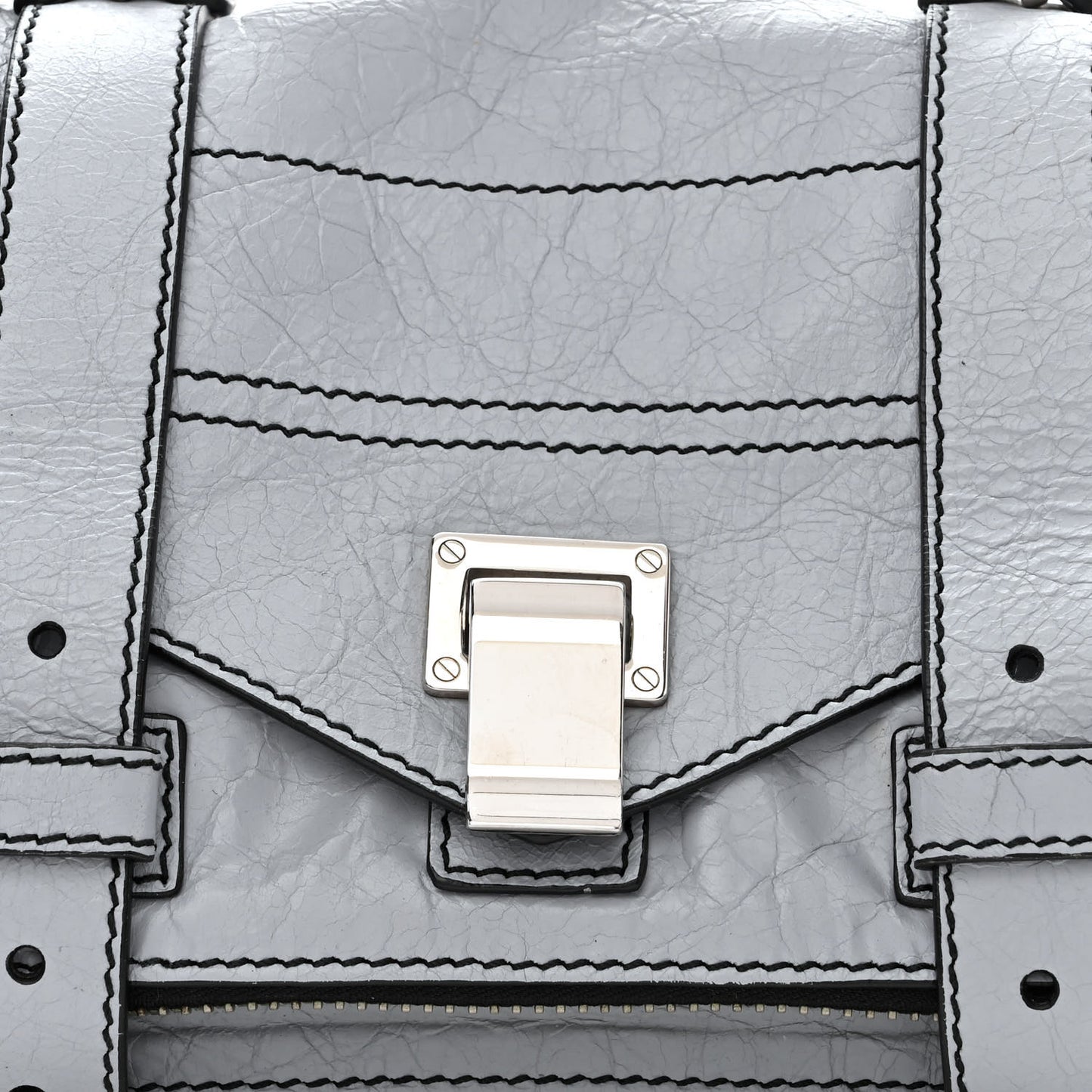 Paper Lambskin Tiny PS1 Plus Zip Satchel Dove Grey