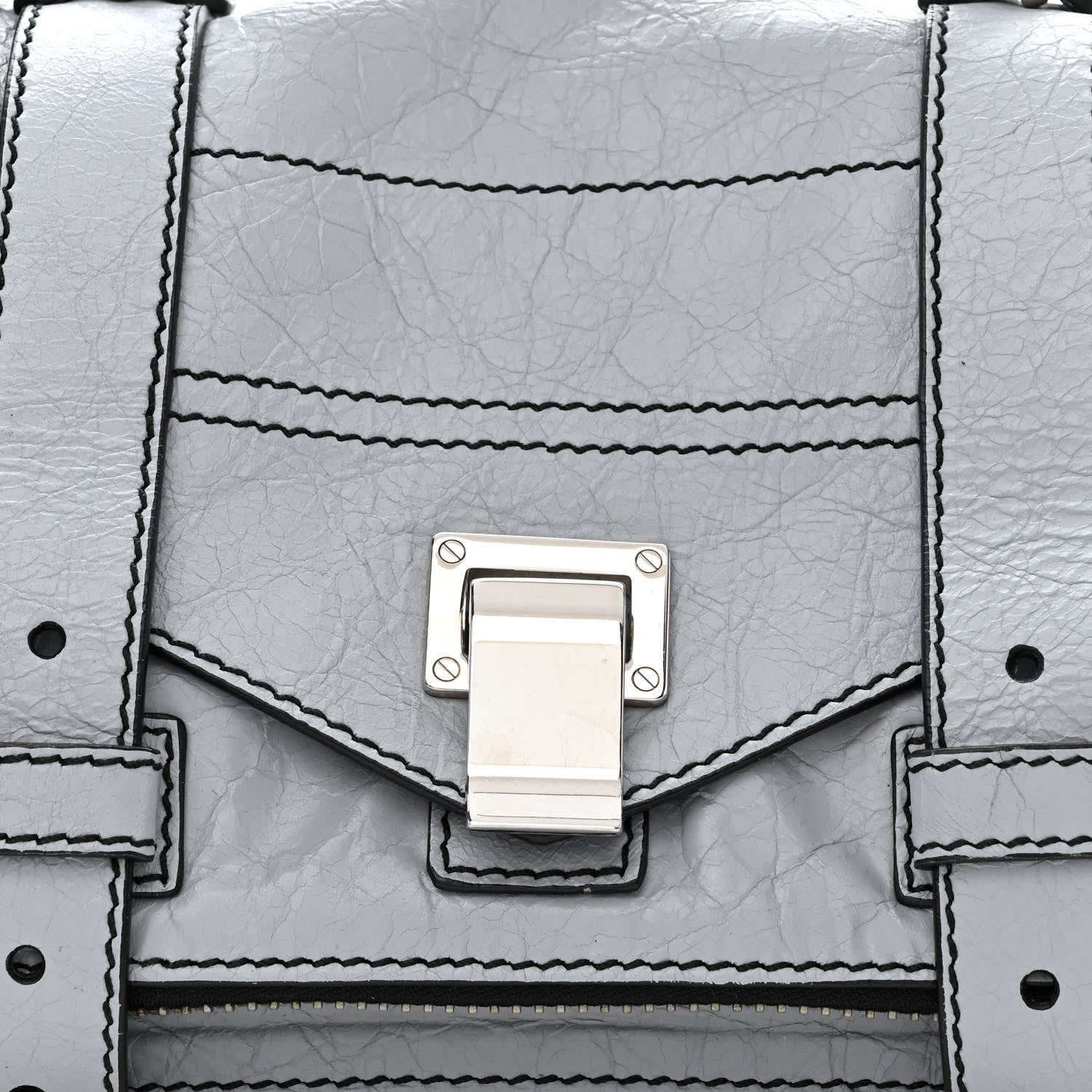 Proenza Schouler Paper Lambskin Tiny PS1 Plus Zip Satchel Dove Grey 8 of 11