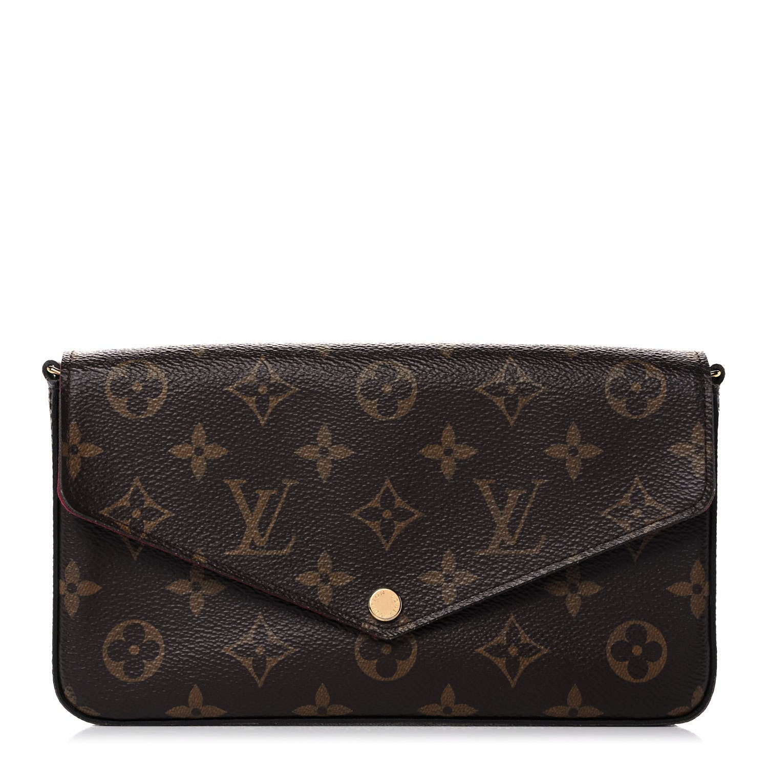 Louis Vuitton Monogram Pochette Felicie Chain Wallet Fuchsia 1 of 9