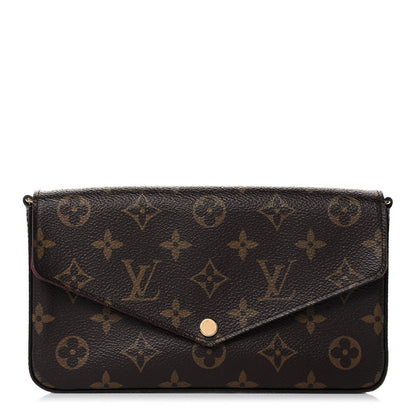 Louis Vuitton Monogram Pochette Felicie Chain Wallet Fuchsia 1 of 9