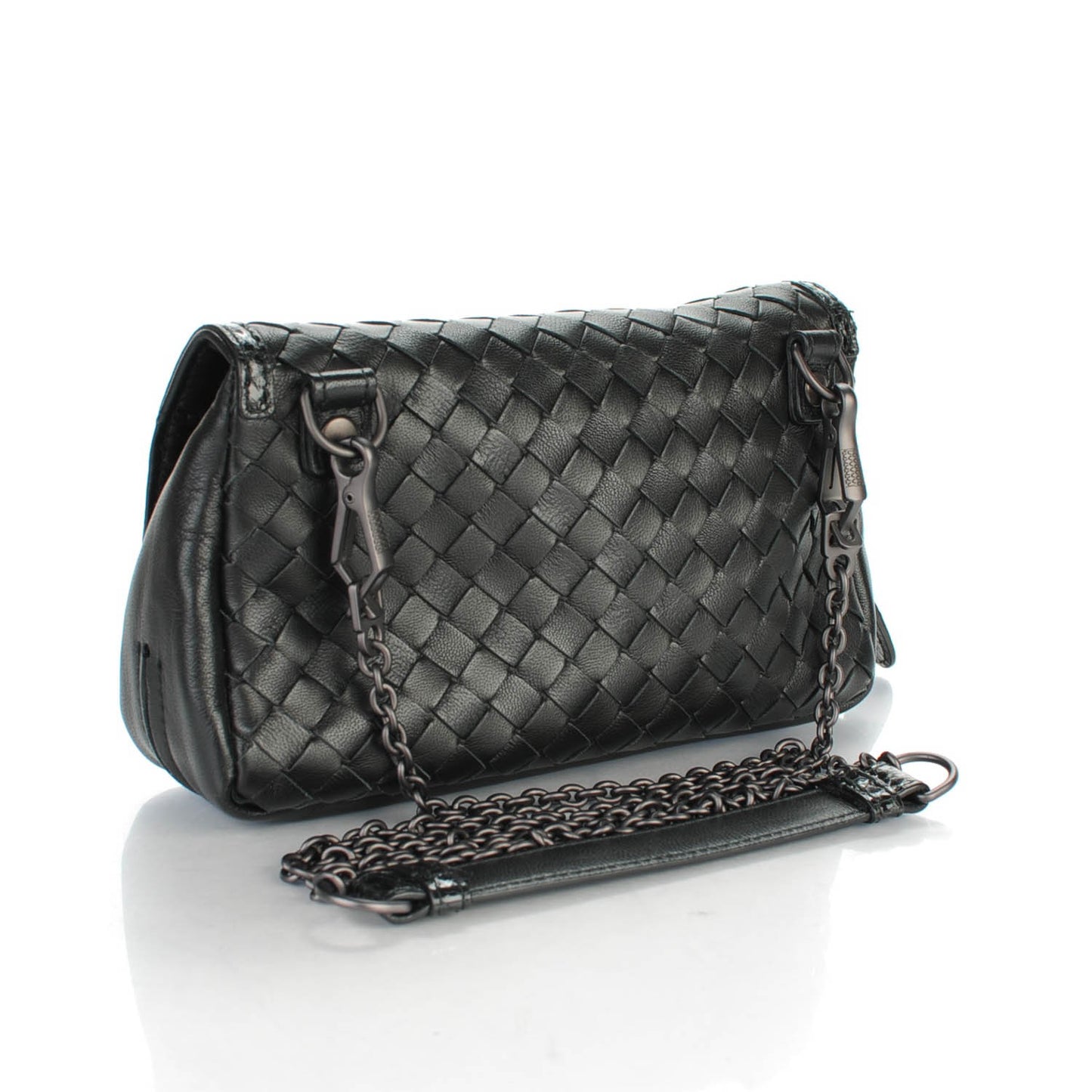Nappa Intrecciato Ayers Small Chain Crossbody Nero Black