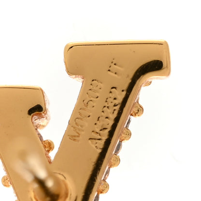 Louis Vuitton Metal Crystal LV Iconic Earrings Gold 4 of 6