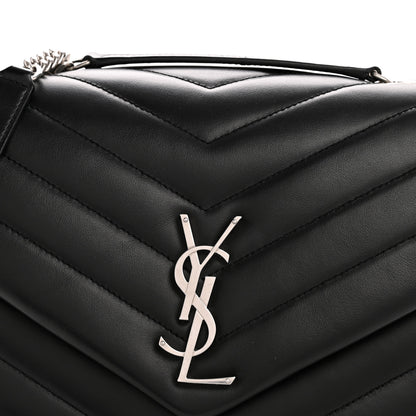 Saint Laurent Calfskin Y Quilted Monogram Medium Loulou Chain Satchel Black 8 of 13