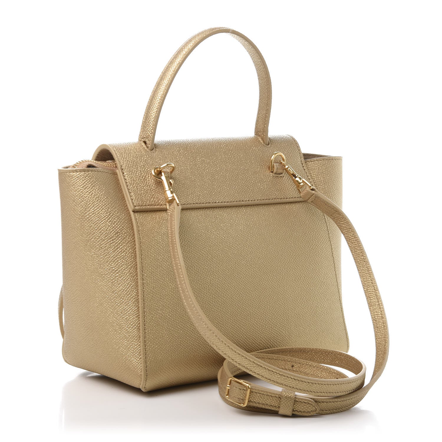 Celine Laminated Calfskin Nano Belt Bag Gold 4 of 11