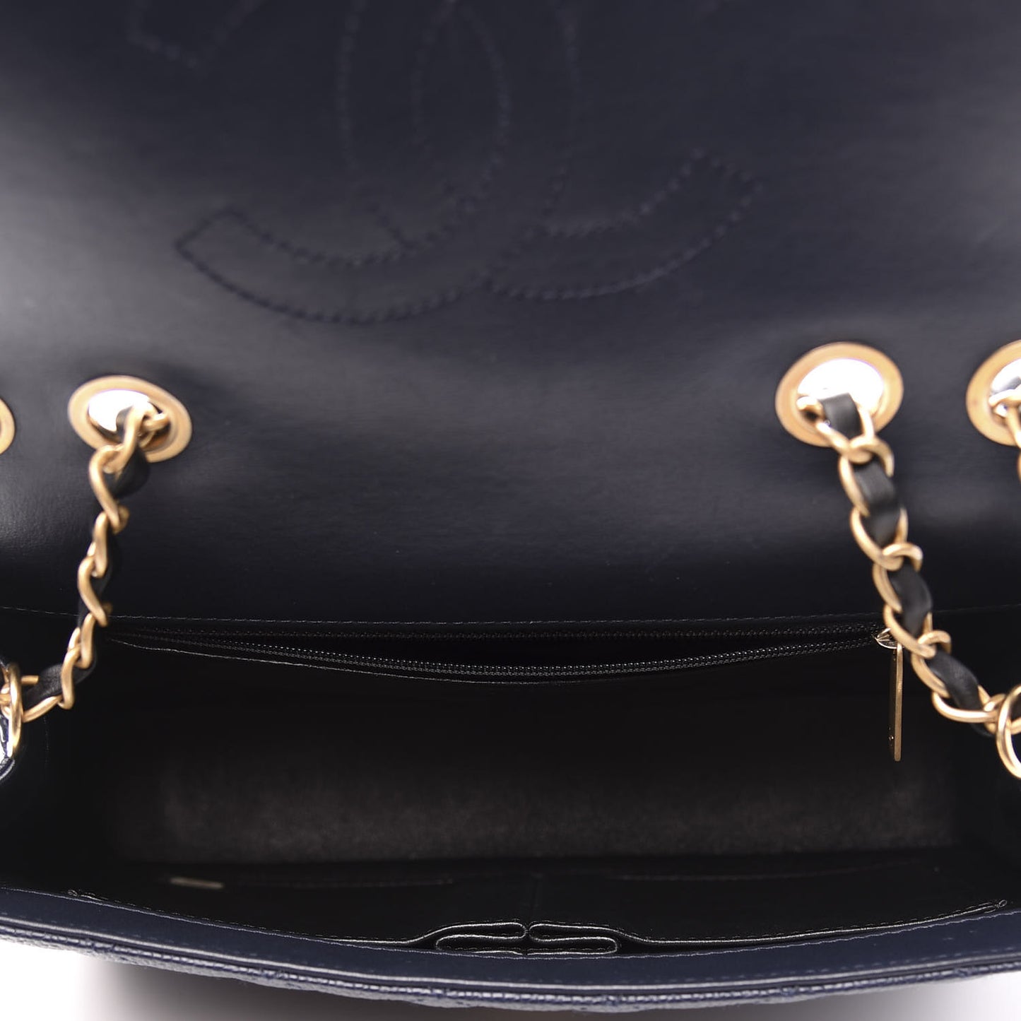 Caviar Quilted Medium CC Filigree Flap Navy Black