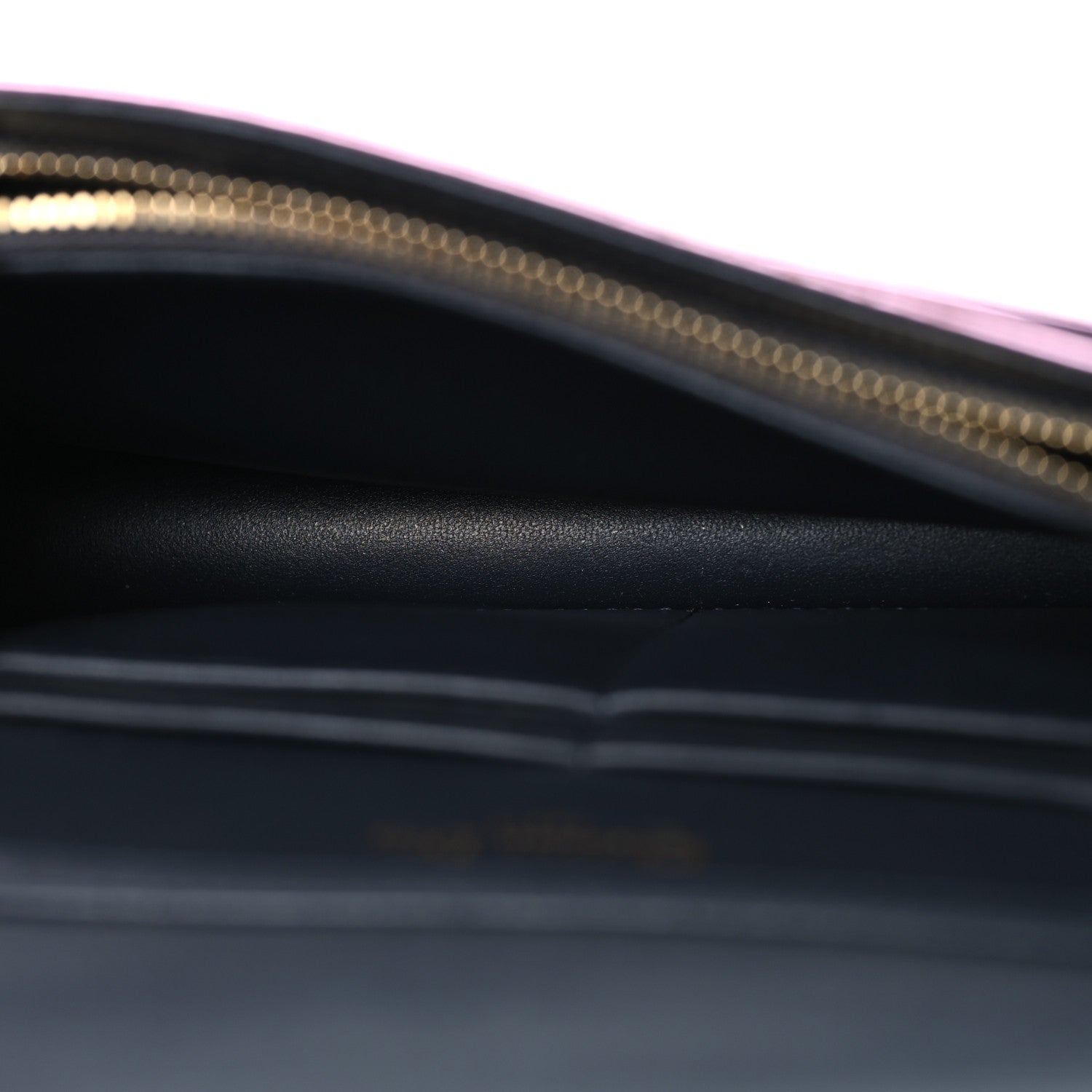 Christian Dior Metallic Patent Micro-Cannage Diorama Wallet on Chain Pouch Pink 5 of 10