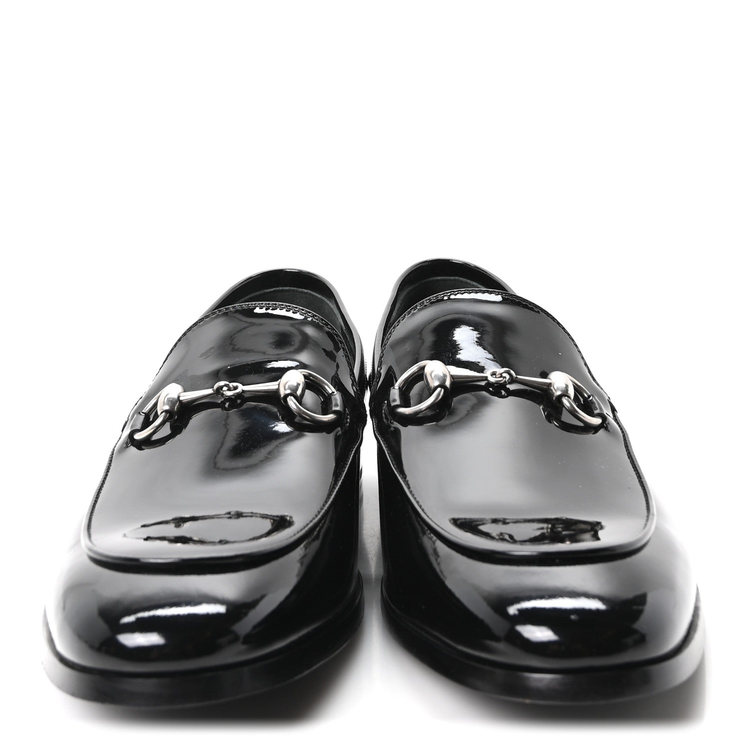 Gucci Vernice Crystal Horsebit Mens Jordaan Loafers 8 Black 3 of 10
