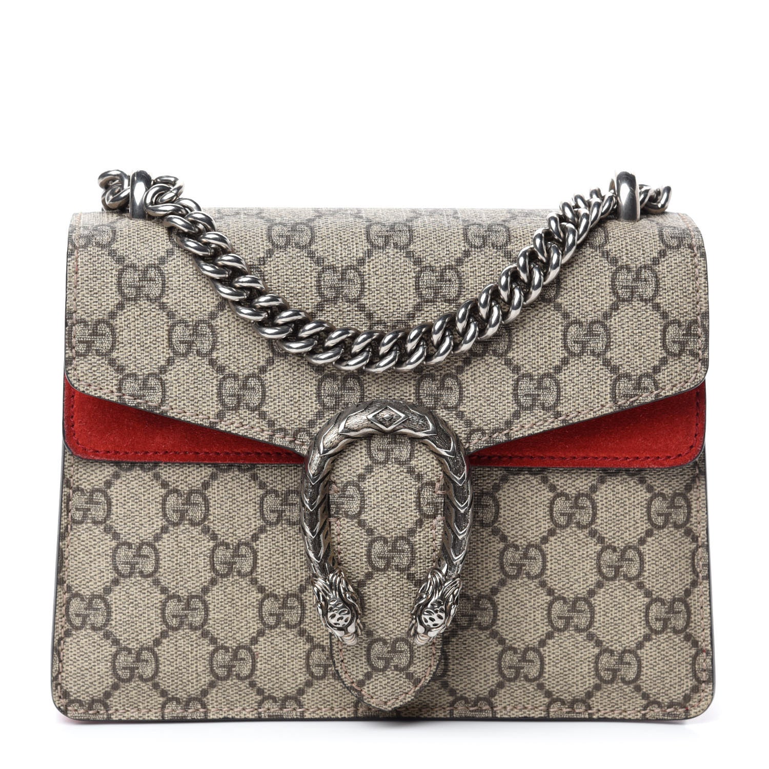 Gucci GG Supreme Monogram Mini Dionysus Shoulder Bag Hibiscus Red 1 of 11