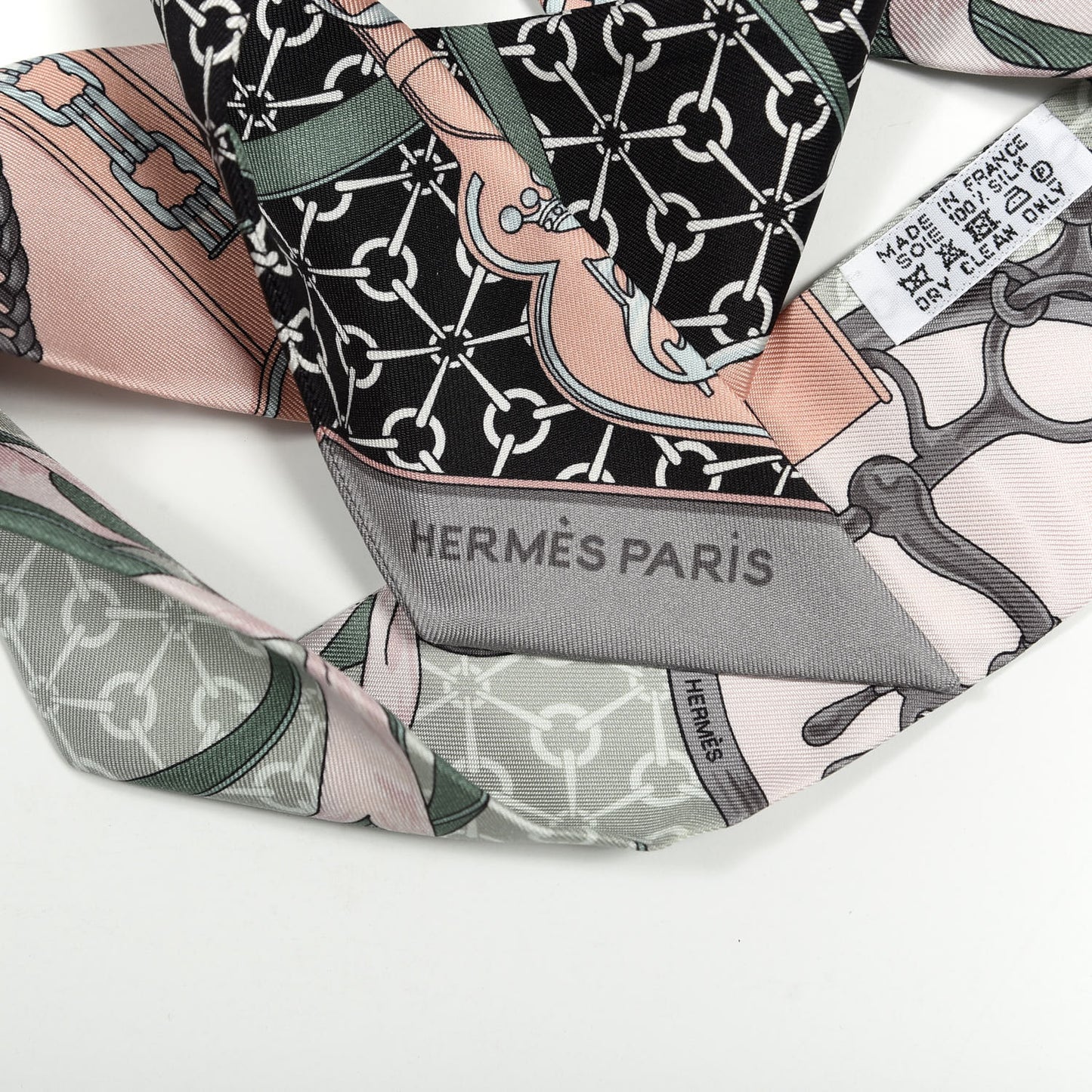Silk La Promenade Du Matin Twilly Black Rose Poudre Celadon