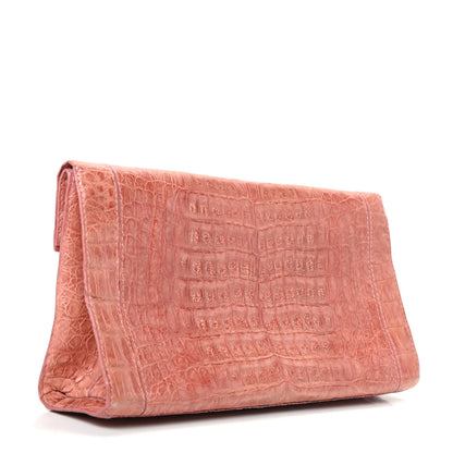 Nancy Gonzalez Crocodile Clutch Light Coral 3 of 14