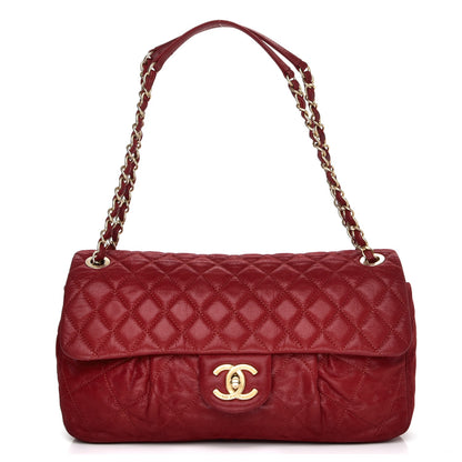 Chanel Iridescent Calfskin Large Chic Quilt Flap Red 1 of 16