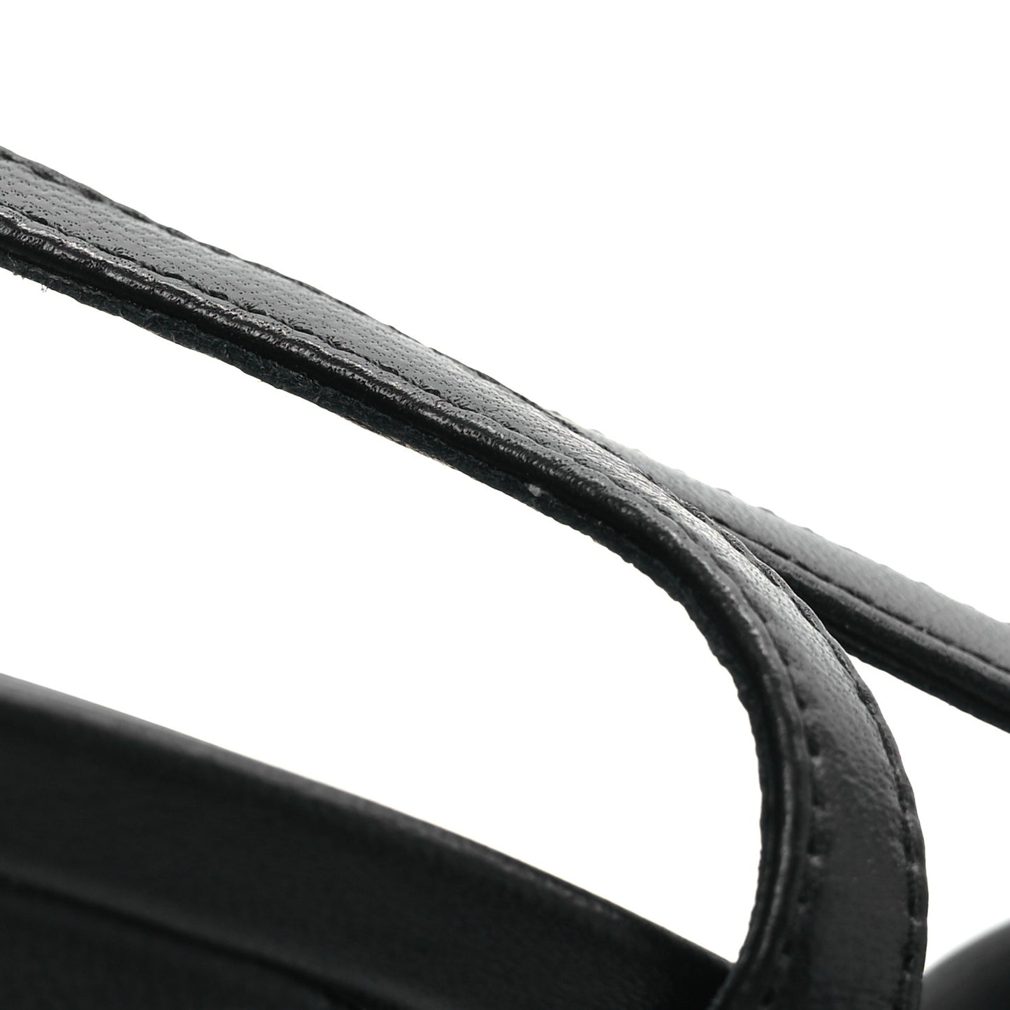 Lambskin Cap Toe CC Slingback Sandals 39.5 Black Dark Grey