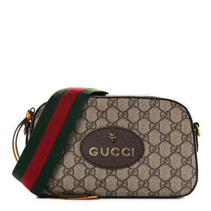 Gucci GG Supreme Monogram Web Neo Vintage Shoulder Bag Beige New Acero Crop 1 of 11