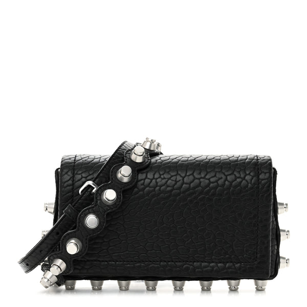 【良品】ALEXANDER WANG 本革チェルシー〈参考価格132,535円〉 Alexander Wang Pebbled Lambskin Studded Roz Shoulder Bag Black