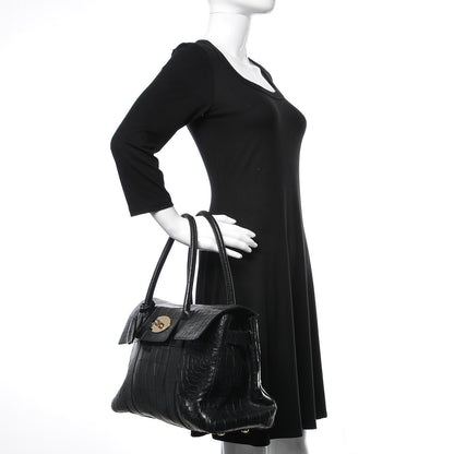 Mulberry Calfskin Crocodile Embossed Bayswater Black 2 of 9