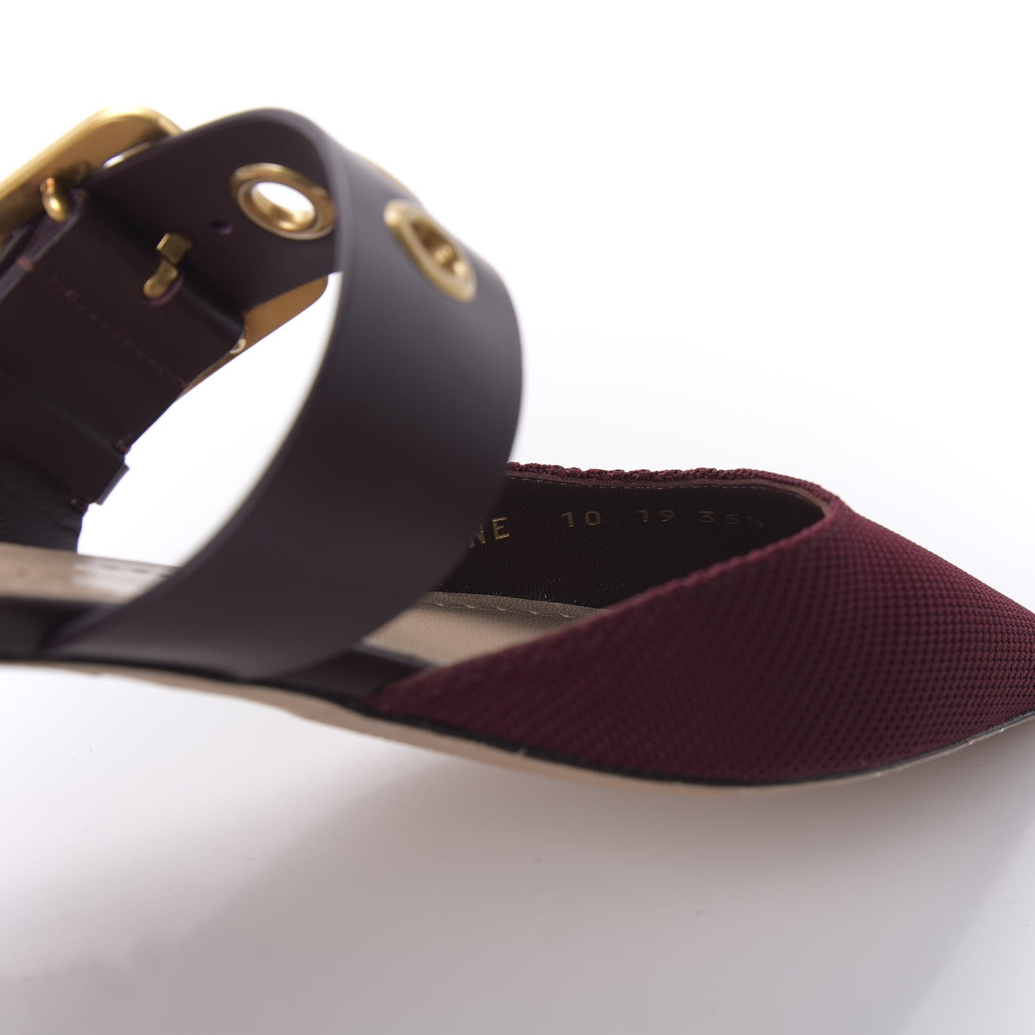 Christian Dior Technical Fabric D-Dior Ballerina Flat Mule 35.5 Rouge Black 8 of 10