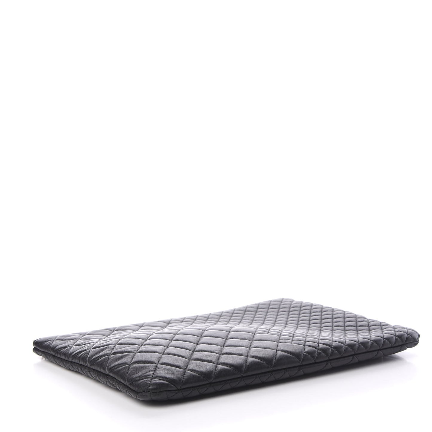 Lambskin Bi Quilted Large Cosmetic Case Black