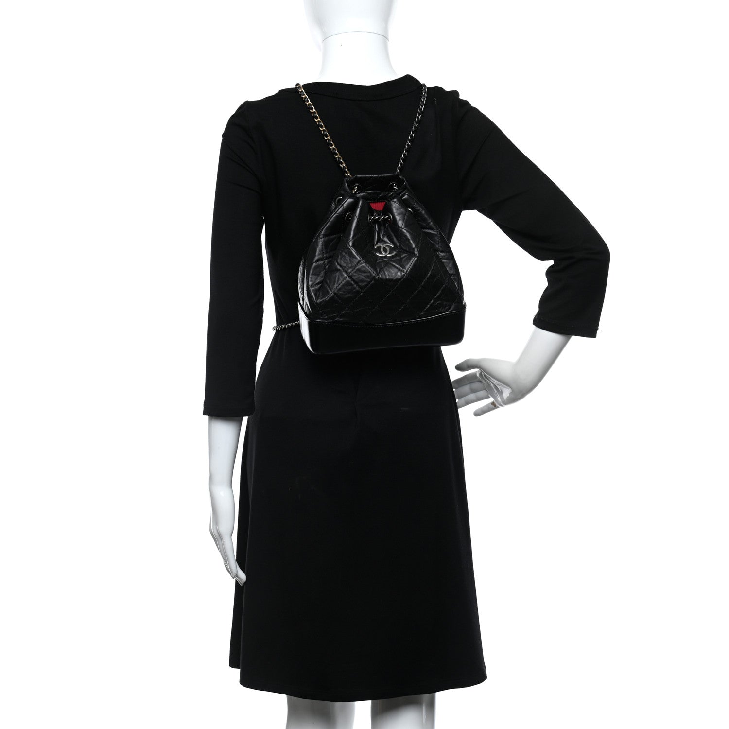 Chanel Aged Calfskin Quilted Small Gabrielle Backpack Black 2 of 11