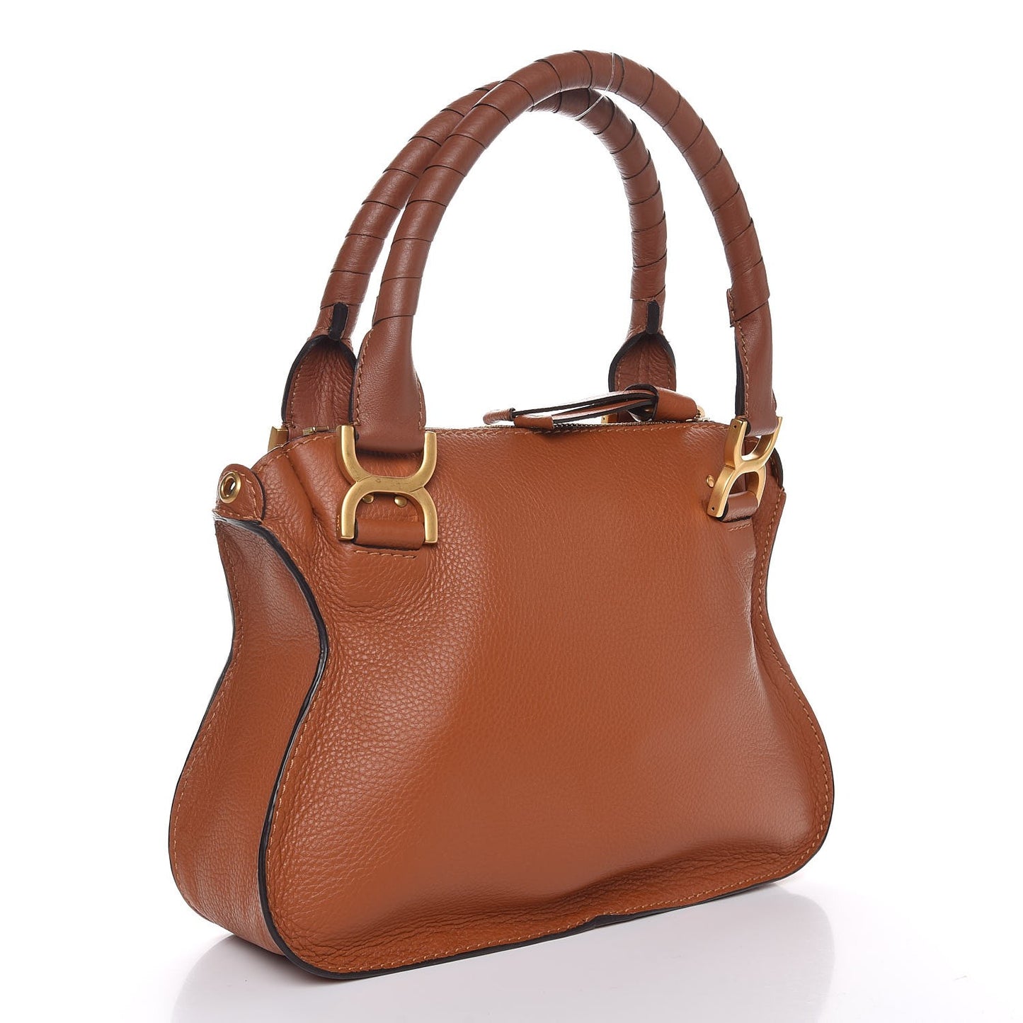 Calfskin Small Marcie Satchel Tan