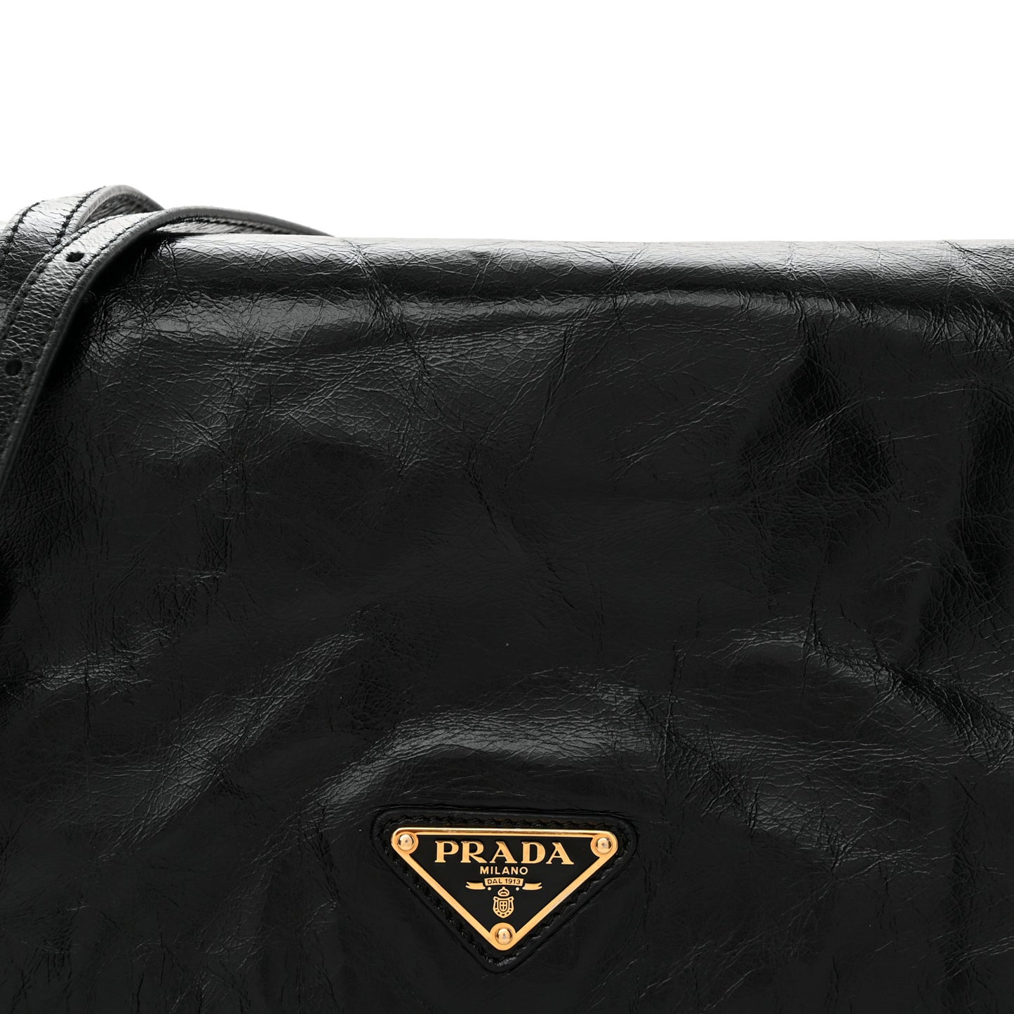 Soft Lux Calfskin Triangle Mini Shoulder Bag Black