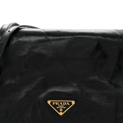 Prada Soft Lux Calfskin Triangle Mini Shoulder Bag Black 8 of 11