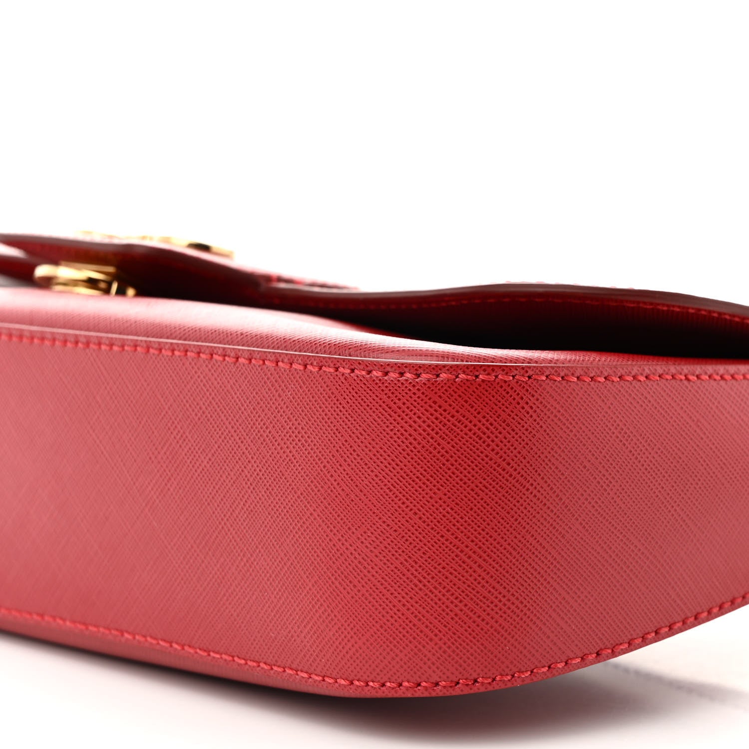 Salvatore Ferragamo Hammered Calfskin Gancini Bree Flap Rosso 10 of 11