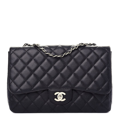 Chanel Caviar Quilted Jumbo Single Flap Black 3 of 12