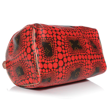 Louis Vuitton Monogram Kusama Town Speedy 30 Red 4 of 7