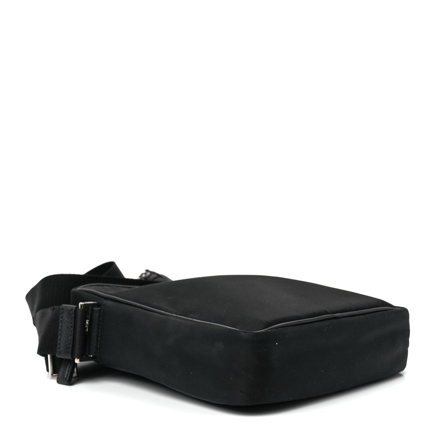 Prada Tessuto Nylon Saffiano Messenger Bag Black Yellow 4 of 13
