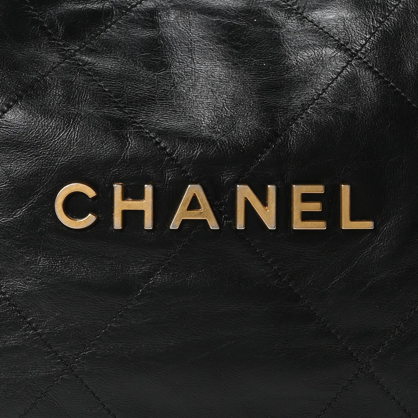 Shiny Calfskin Quilted Small Chanel 22 Black