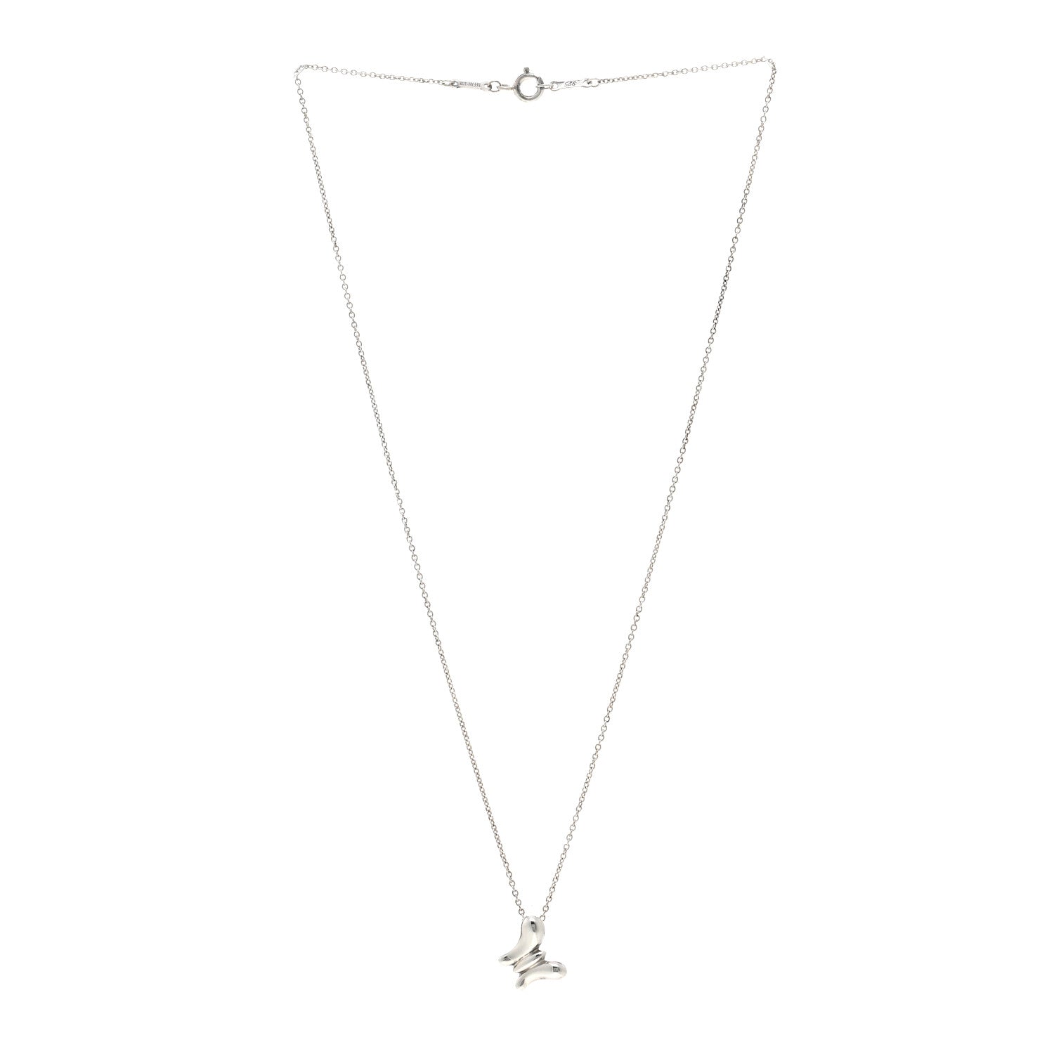 Tiffany Sterling Silver Elsa Peretti Butterfly Pendant Necklace 3 of 4