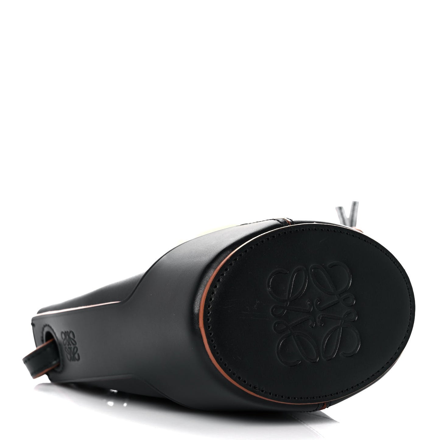 Calfskin Balloon Nano Bucket Bag Black Tan
