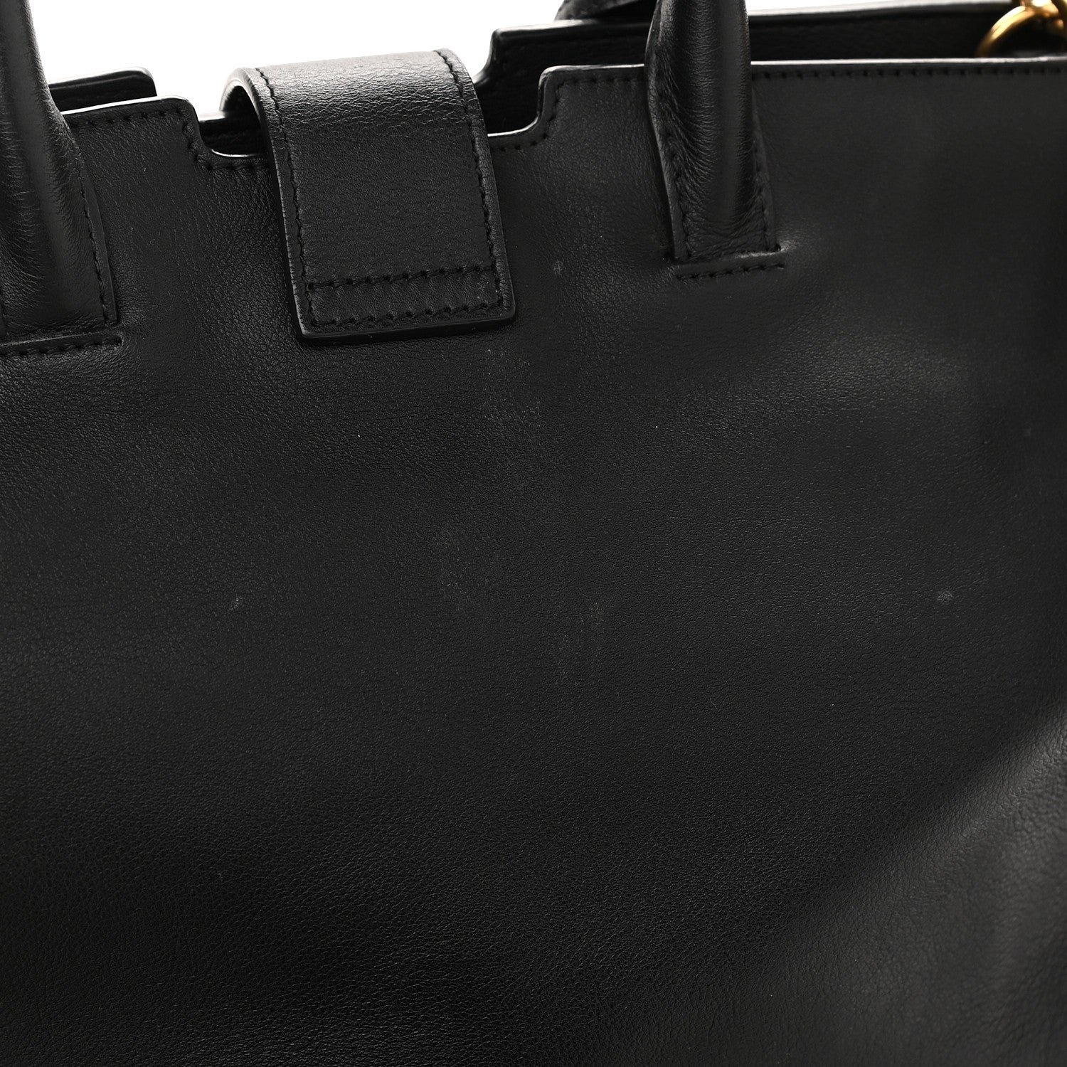 Saint Laurent Calfskin Small Monogram Downtown Cabas Black 12 of 13