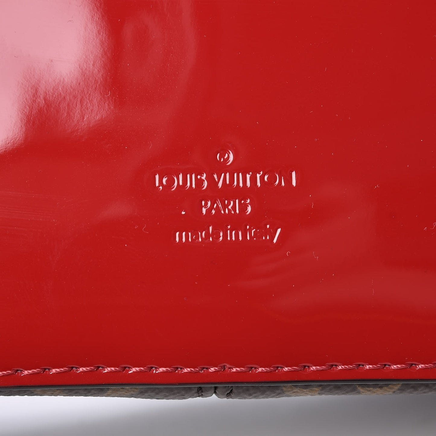 Patent Calfskin Monogram Cherrywood BB Scarlet