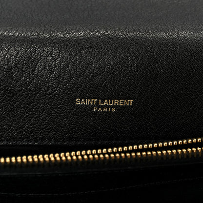 Saint Laurent Sheepskin Matelasse Chevron Monogram Large College Satchel Black 6 of 11