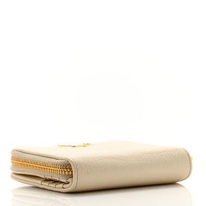 Prada Vitello Daino Compact Zip Around Wallet Cera 4 of 12