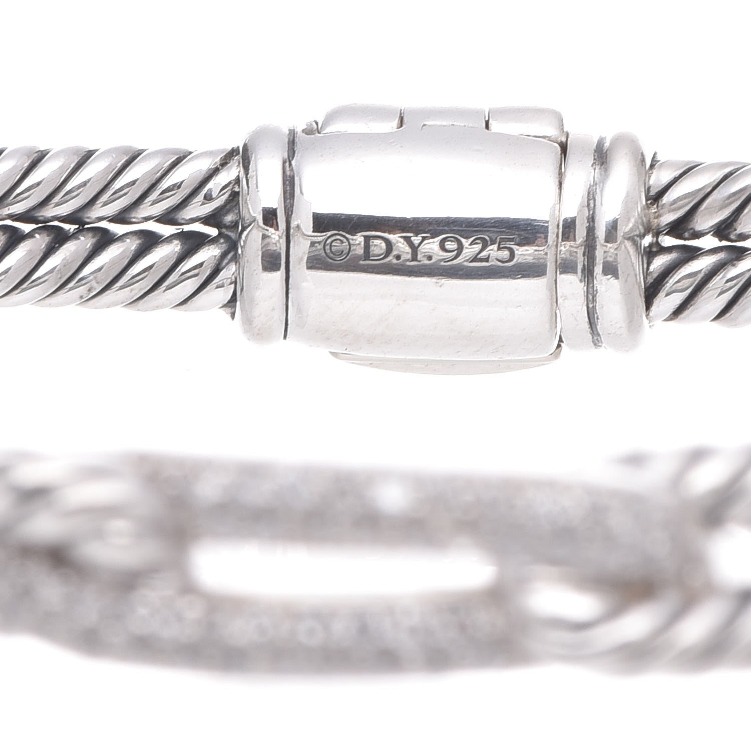 David Yurman Sterling Silver Diamond 7mm Mini Loop Labyrinth Bracelet 4 of 5