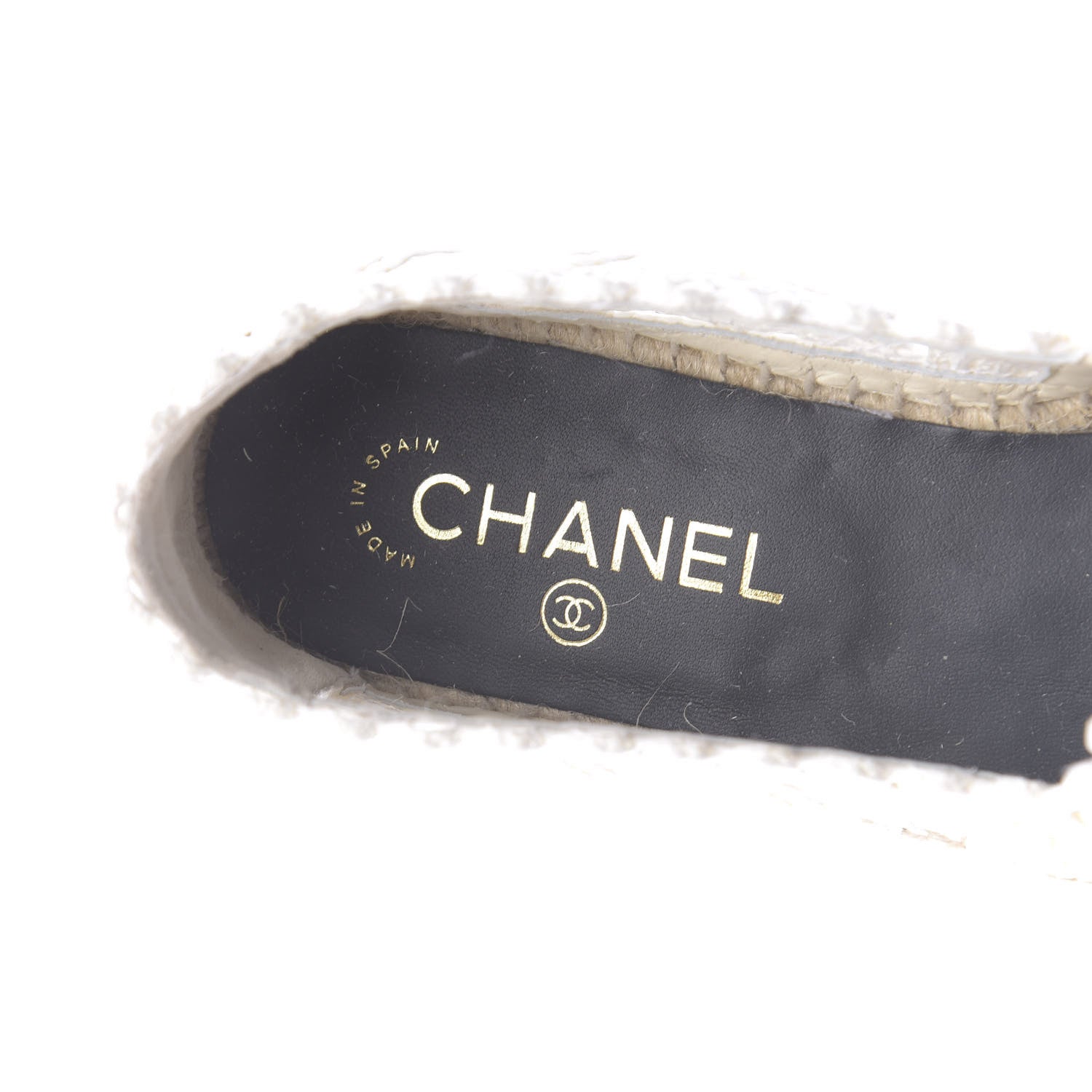 Chanel Woven Fabric Grosgrain CC Espadrilles 41 White Black 10 of 10