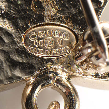 Chanel CC Pearl Brooch with Pearl Drop Gold 6 of 6