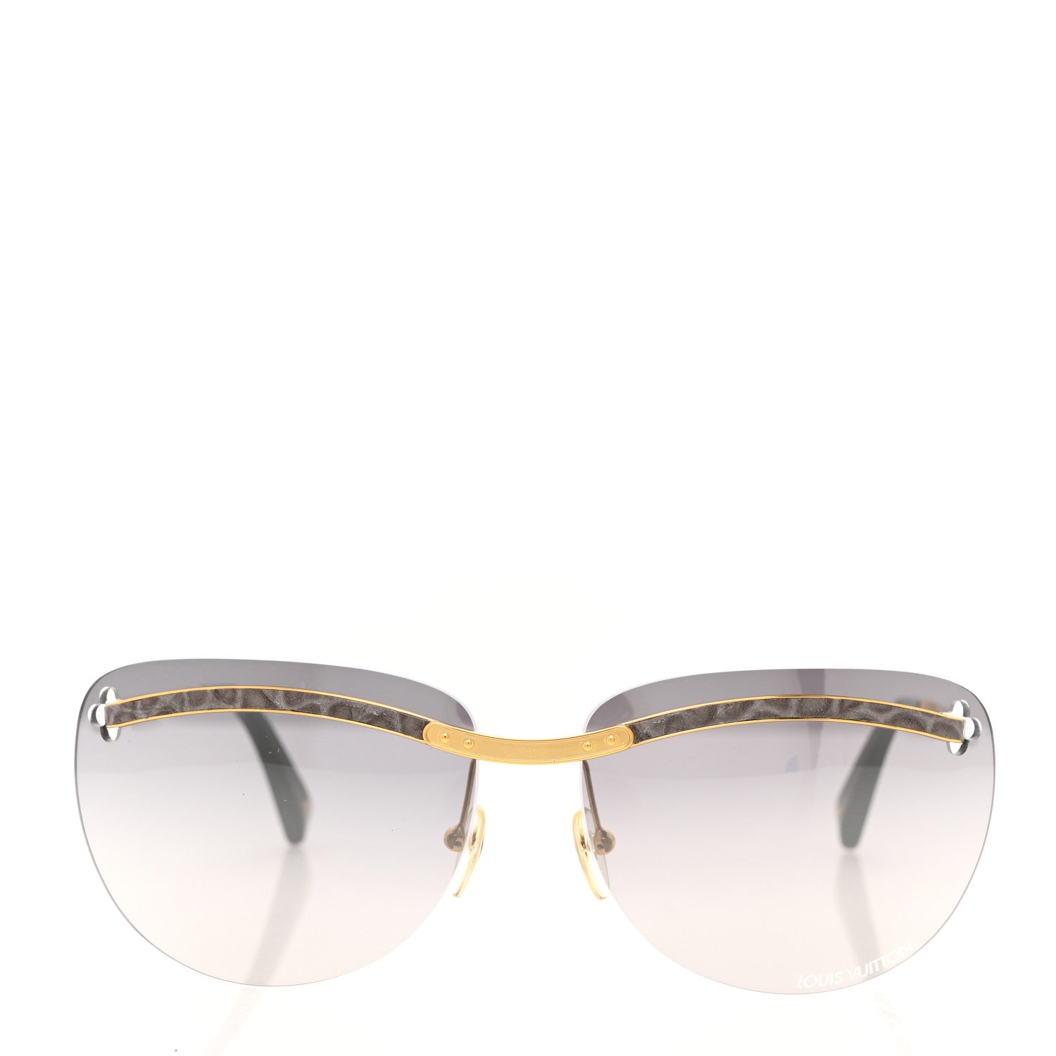 Louis Vuitton Metal Rimless Sunglasses Z0223U Gold 2 of 8